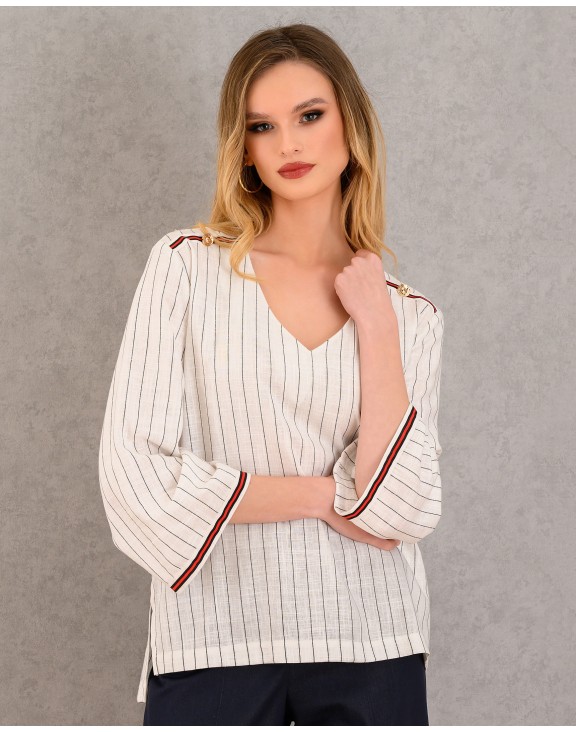 20-ΜΠΛΟΥΖΑ  DERPOULI  27301  OFF WHITE