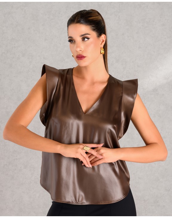21-ΜΠΛΟΥΖΑ  DERPOULI  39143 DARK BROWN